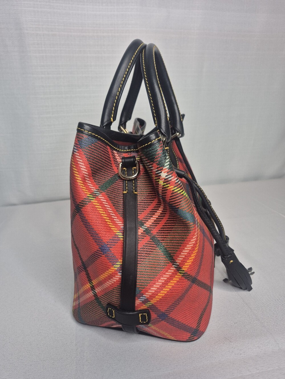 Dooney & Bourke Tartan Plaid Canvas Bucket Bag - Picture 8 of 15